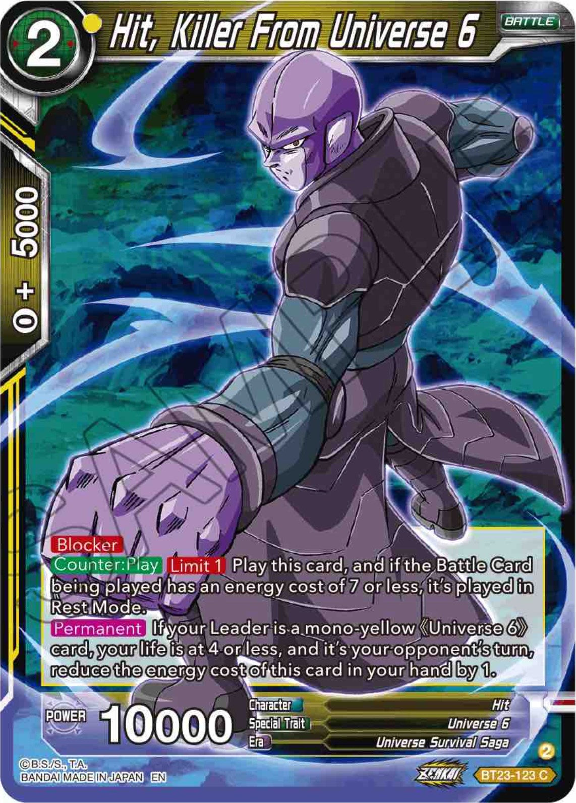Hit, Killer From Universe 6 (BT23-123) [Perfect Combination] | Odin's Place