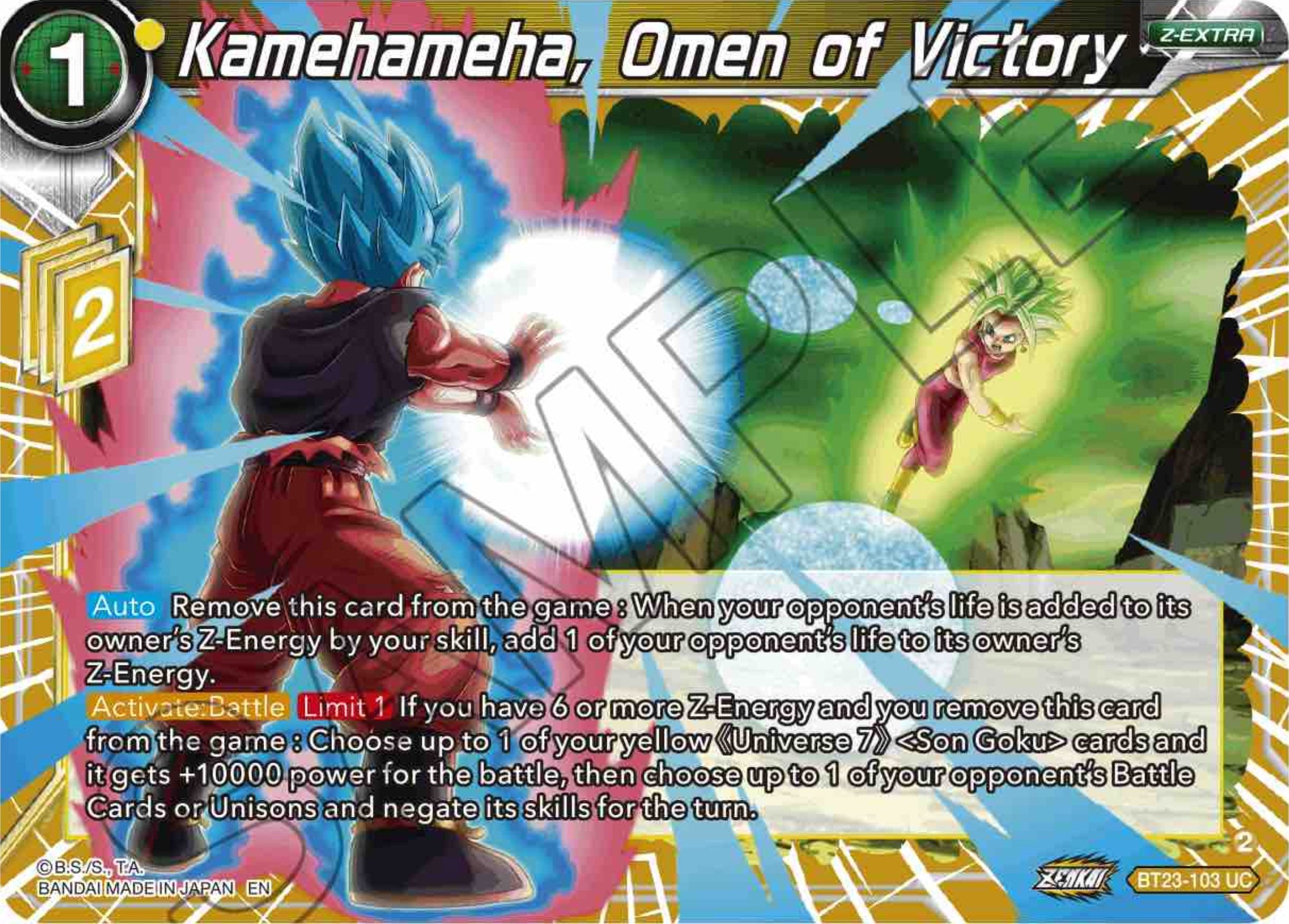 Kamehameha, Omen of Victory (BT23-103) [Perfect Combination] | Odin's Place