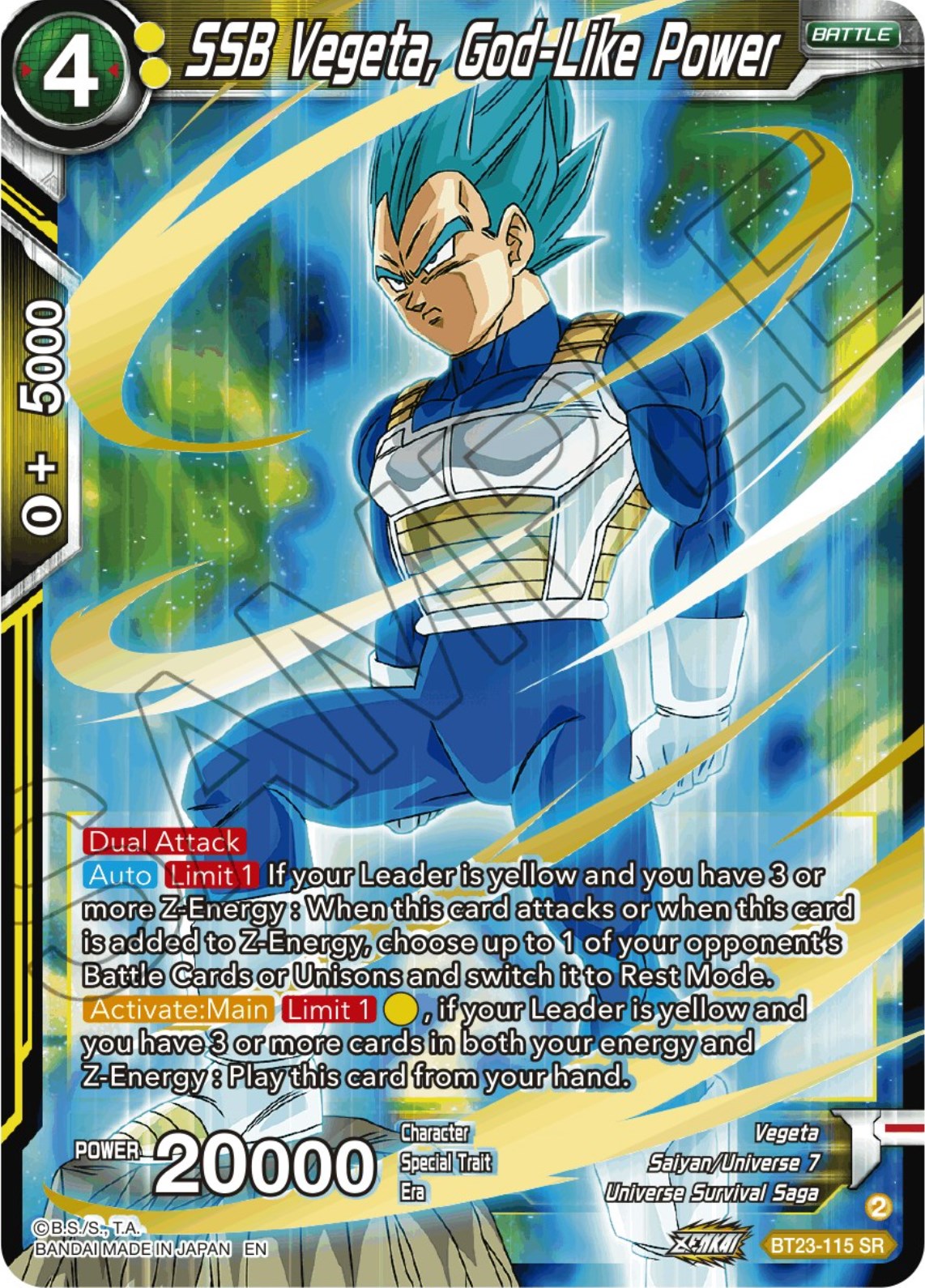 SSB Vegeta, God-Like Power (BT23-115) [Perfect Combination] | Odin's Place