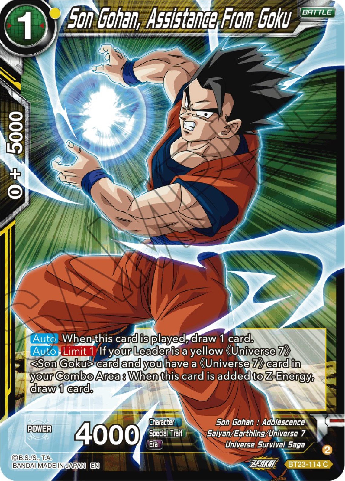 Son Gohan, Assistance From Goku (BT23-114) [Perfect Combination] | Odin's Place