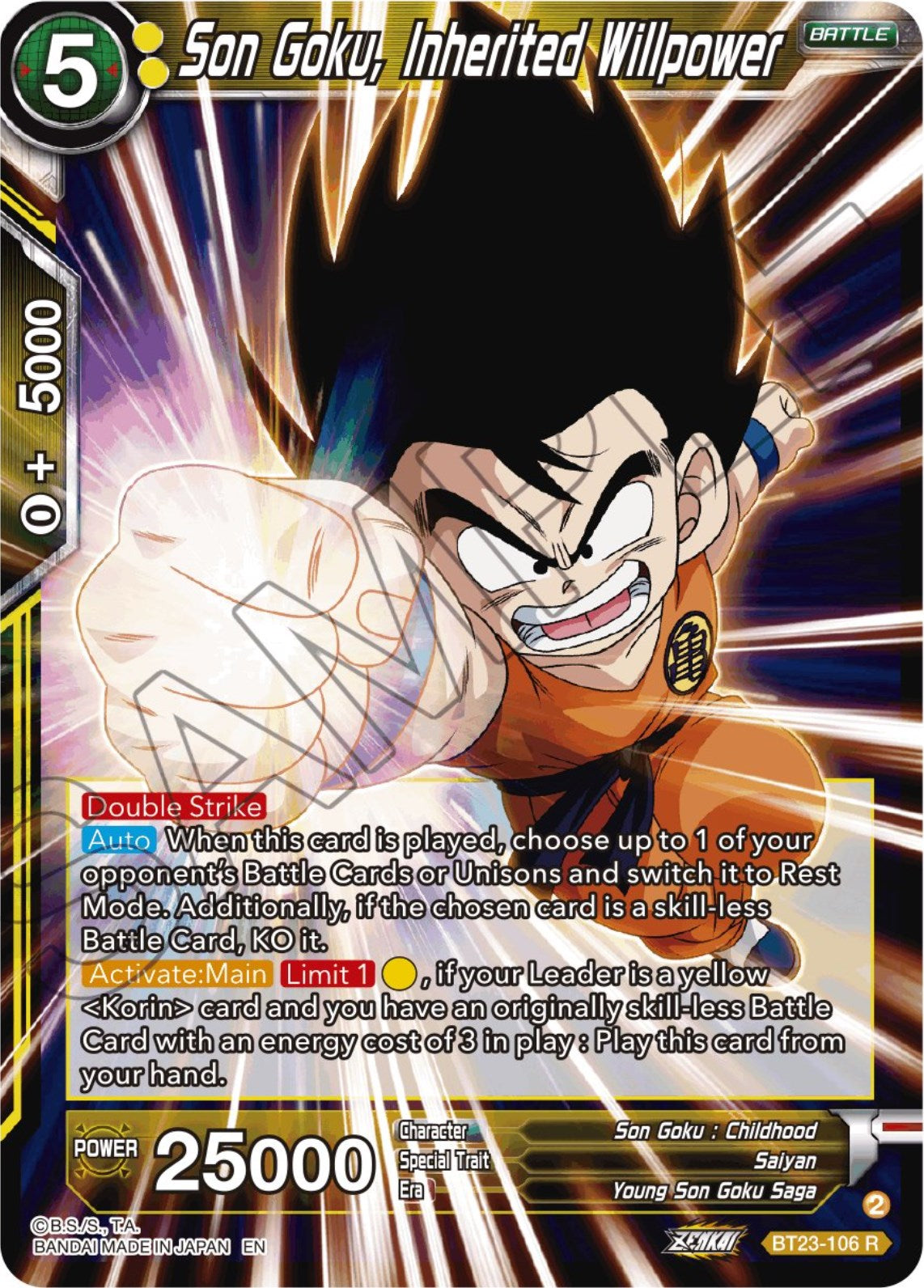 Son Goku, Inherited Willpower (BT23-106) [Perfect Combination] | Odin's Place