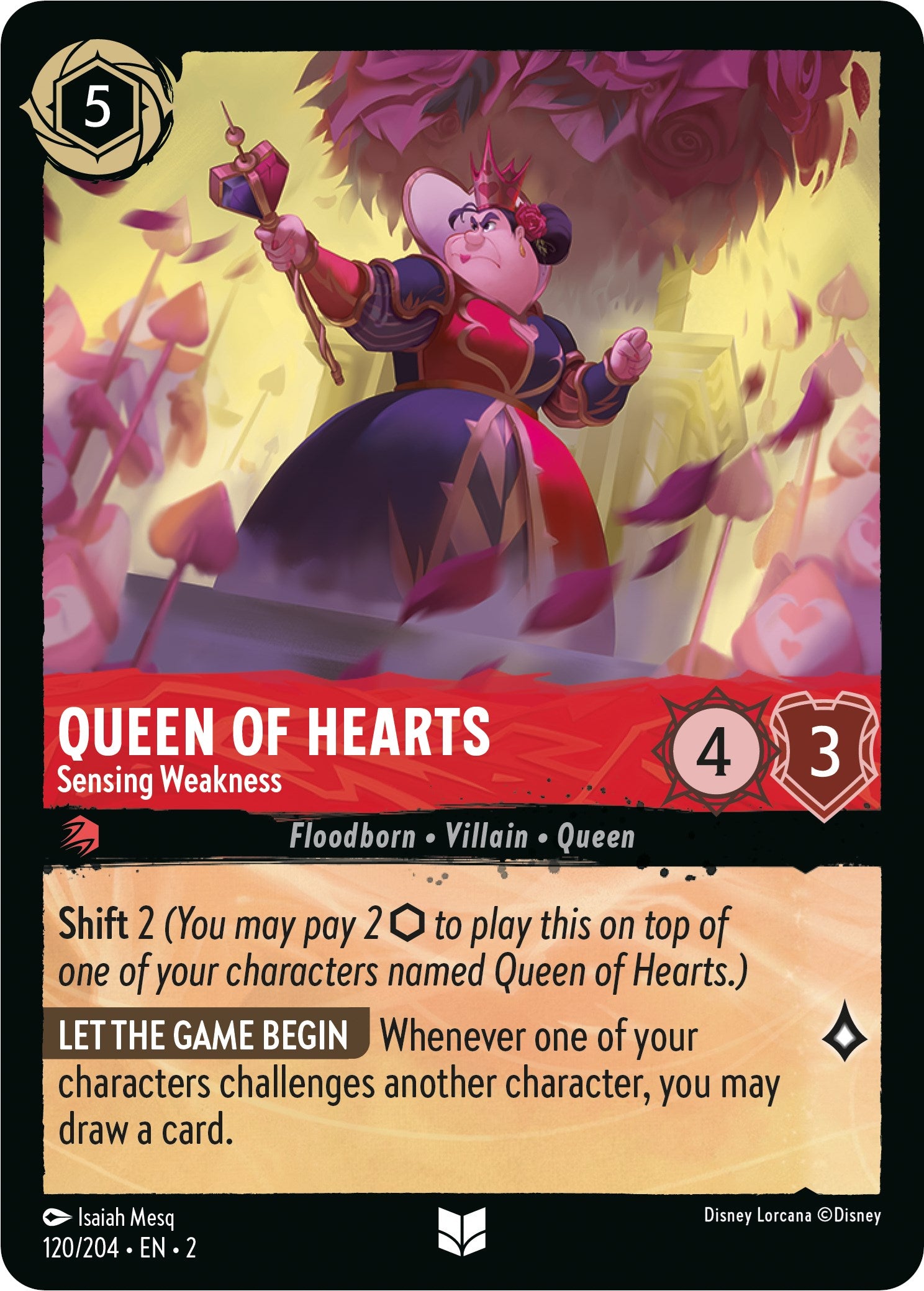 Queen of Hearts - Sensing Weakness (120/204) [Rise of the Floodborn] | Odin's Place
