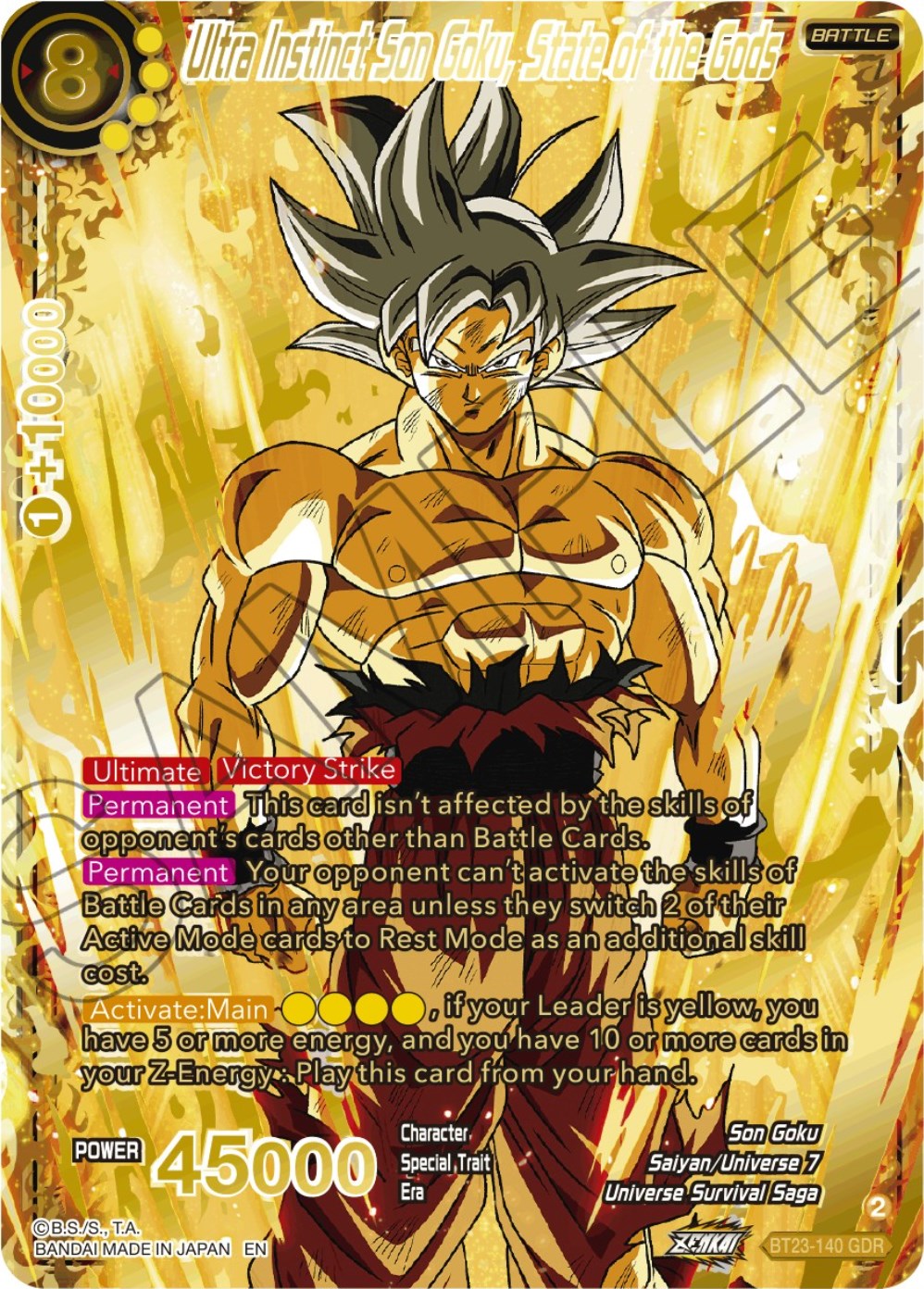 Ultra Instinct Son Goku, State of the Gods (GDR) (BT23-140) [Perfect Combination] | Odin's Place