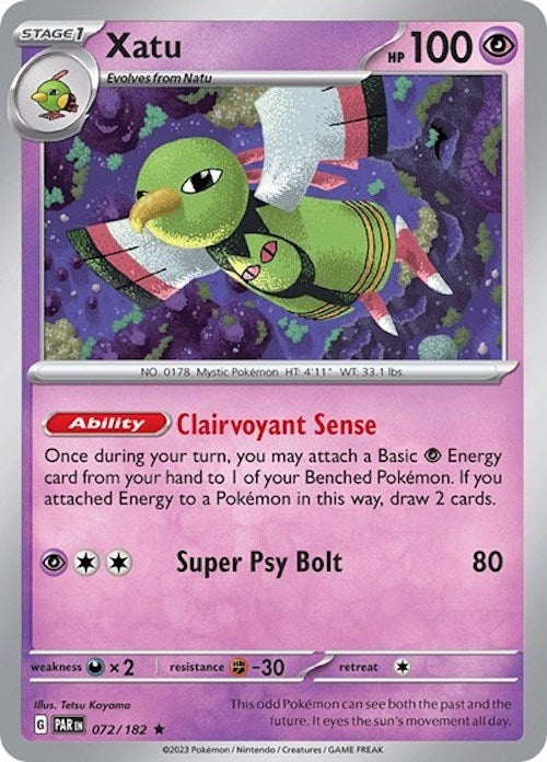 Xatu (072/182) (Build & Battle Box) [Scarlet & Violet: Paradox Rift] | Odin's Place