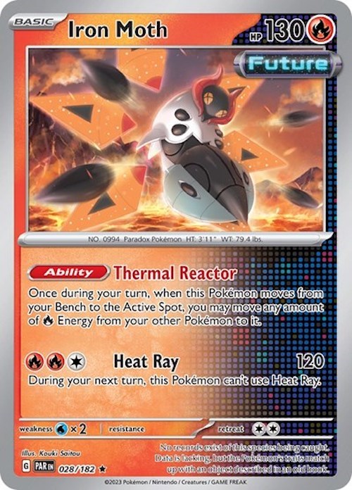 Iron Moth (028/182) (Cosmos Holo) [Scarlet & Violet: Paradox Rift] | Odin's Place