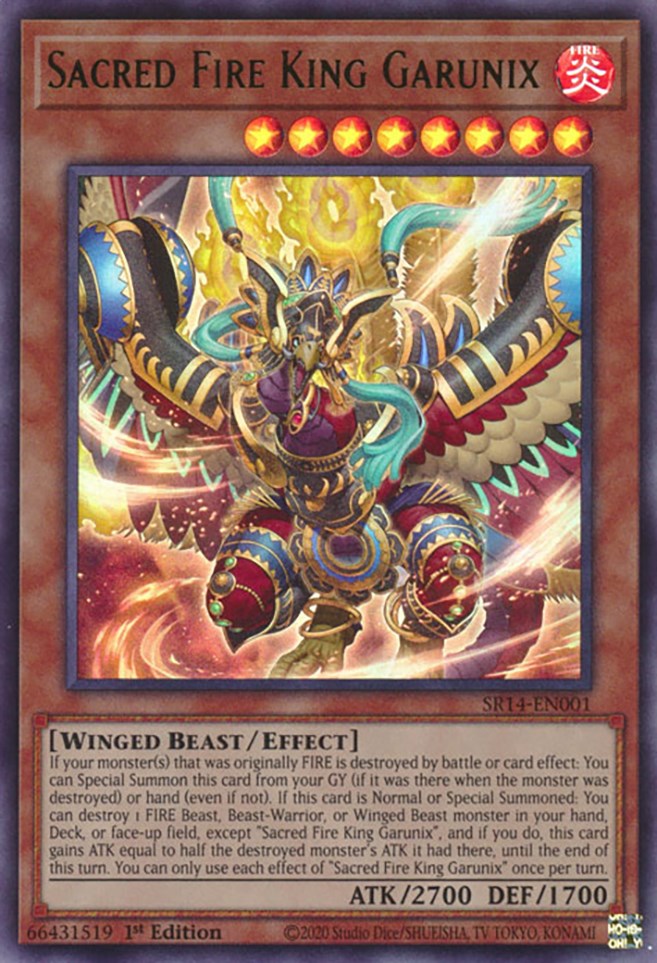 Sacred Fire King Garunix [SR14-EN001] Ultra Rare | Odin's Place