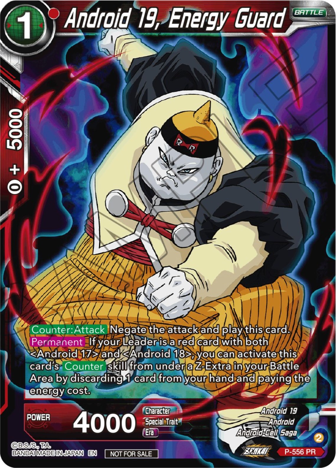 Android 19, Energy Guard (Zenkai Series Tournament Pack Vol.6) (P-556) [Tournament Promotion Cards] | Odin's Place