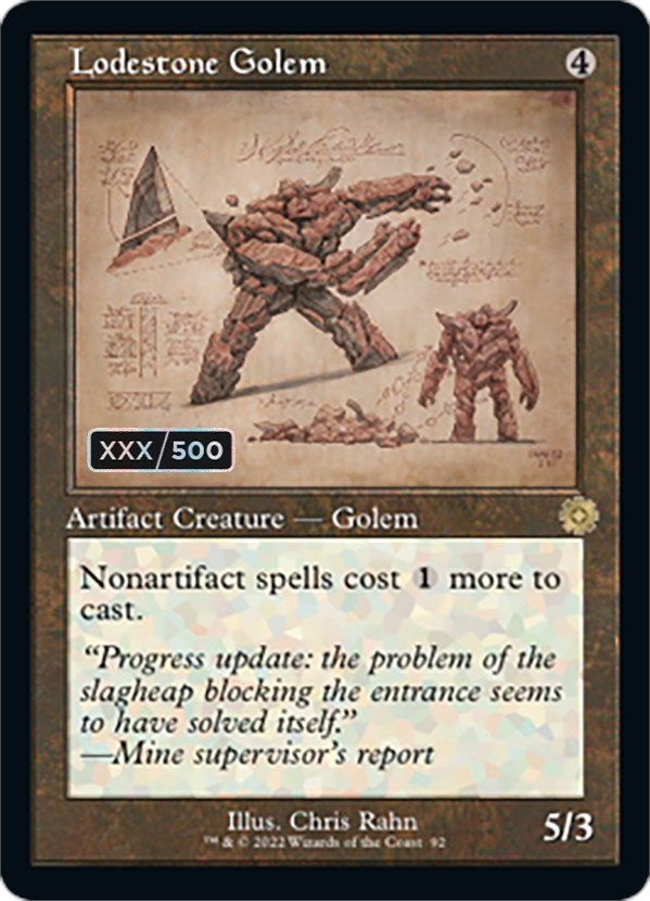 Lodestone Golem (Retro Schematic) (Serialized) [The Brothers' War Retro Artifacts] | Odin's Place