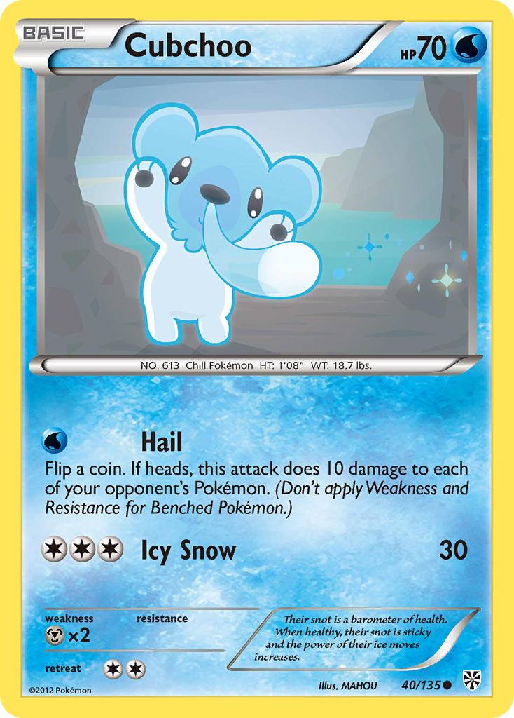 Cubchoo (40/135) [Black & White: Plasma Storm] | Odin's Place