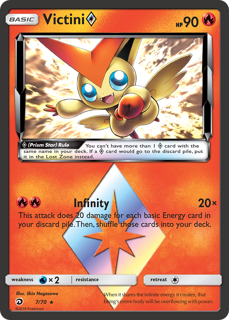 Victini (7/70) (Prism Star) [Sun & Moon: Dragon Majesty] | Odin's Place