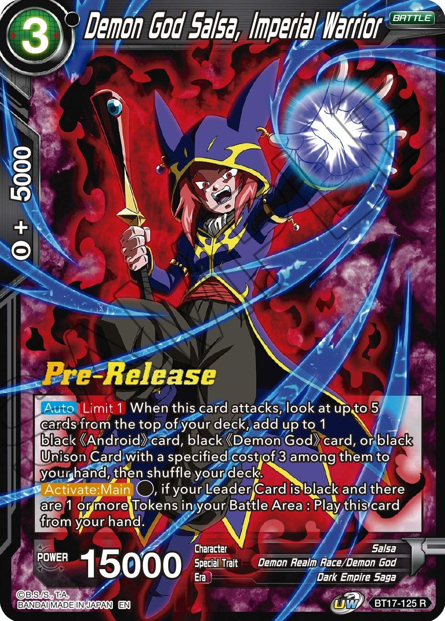 Demon God Salsa, Imperial Warrior (BT17-125) [Ultimate Squad Prerelease Promos] | Odin's Place