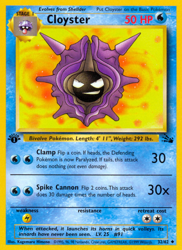 Cloyster (32/62) [Fossil 1st Edition] | Odin's Place