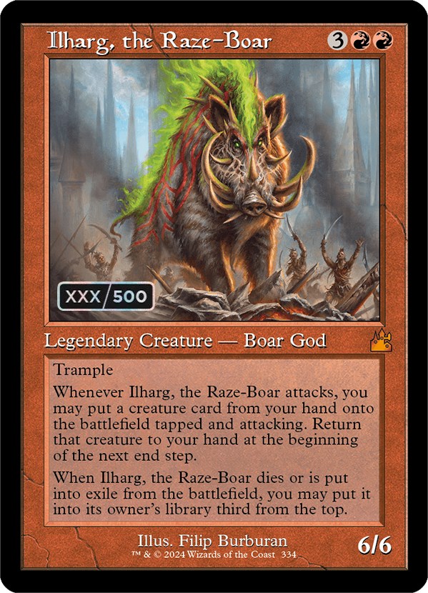 Ilharg, the Raze-Boar (Retro) (Serialized) [Ravnica Remastered] | Odin's Place