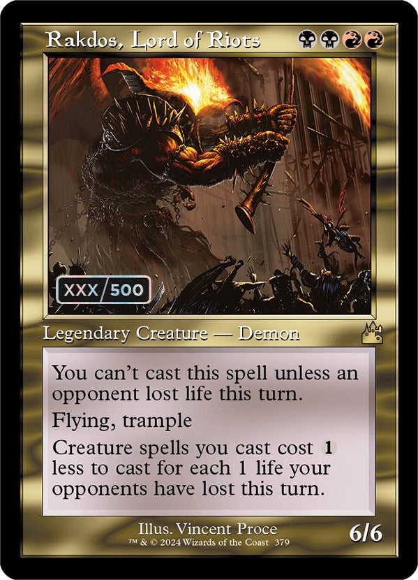Rakdos, Lord of Riots (Retro) (Serialized) [Ravnica Remastered] | Odin's Place