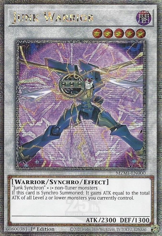 Junk Warrior (Quarter Century Secret Rare) [MZMI-EN000] Quarter Century Secret Rare | Odin's Place