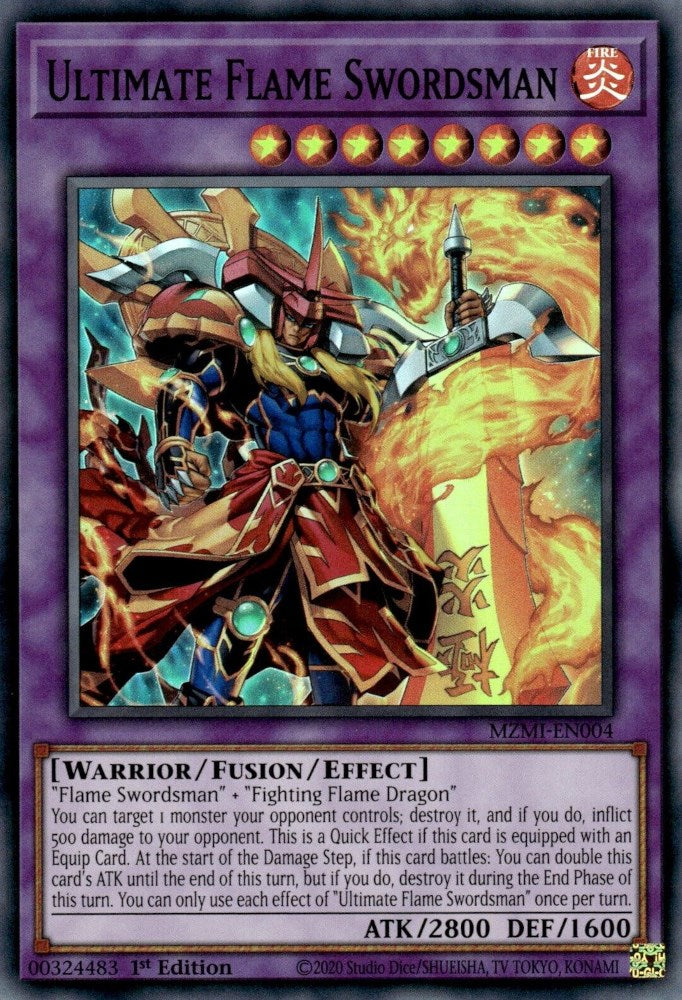 Ultimate Flame Swordsman [MZMI-EN004] Super Rare | Odin's Place