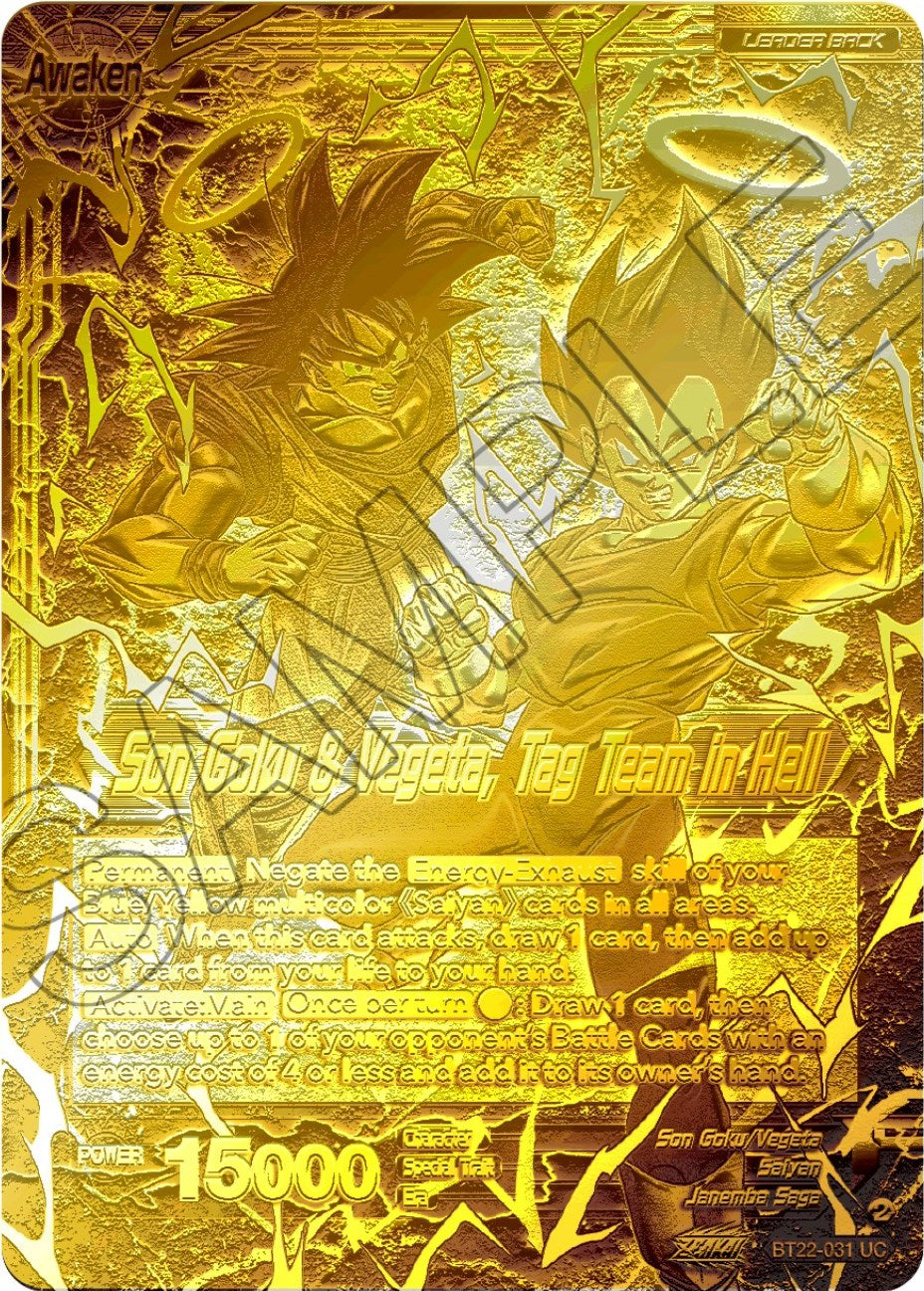 Son Goku // Son Goku & Vegeta, Tag Team in Hell (2023 Championship Finals) (Gold Metal Foil) (BT22-031) [Tournament Promotion Cards] | Odin's Place