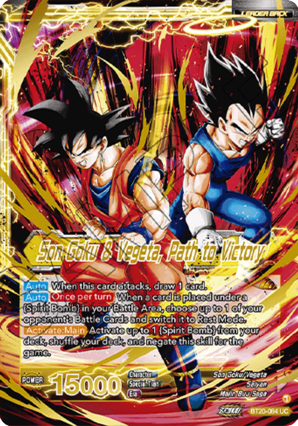 SS Vegito // Son Goku & Vegeta, Path to Victory (Giant Card) (BT20-084) [Oversized Cards] | Odin's Place