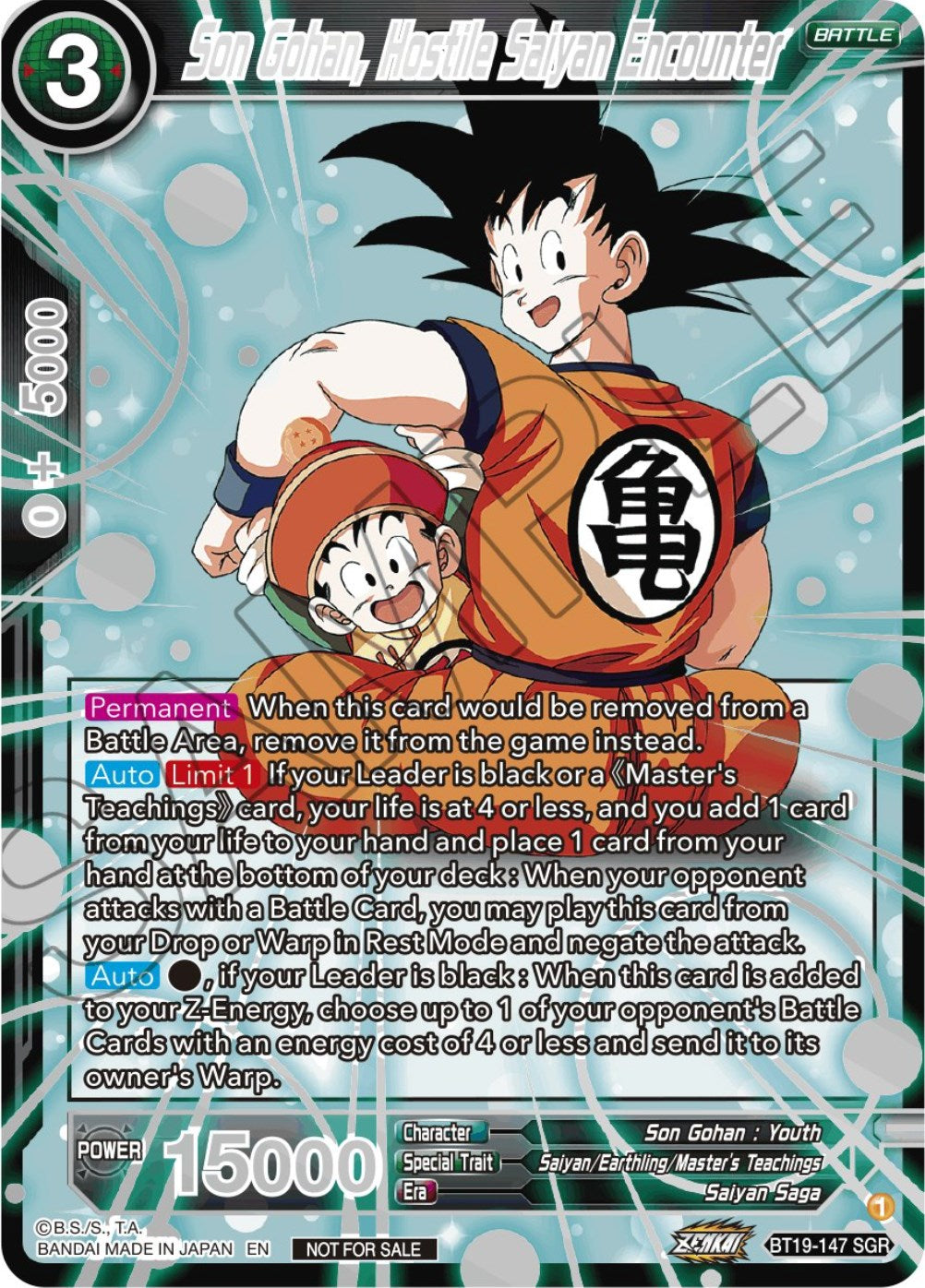 Son Gohan, Hostile Saiyan Encounter (Championship 2023 Reward Alternate Art Card Set) (Holo) (BT19-147) [Tournament Promotion Cards] | Odin's Place