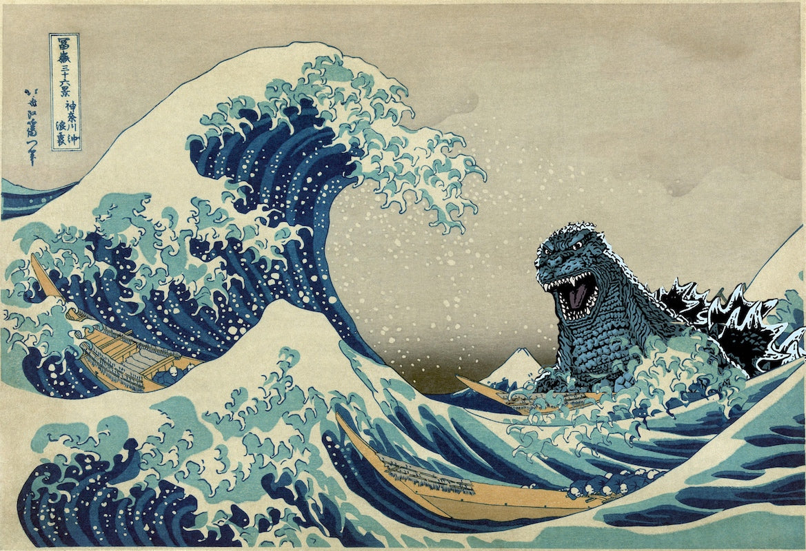 Poster: Godzilla vs the Great Wave | Odin's Place