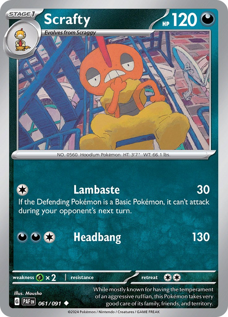 Scrafty (061/091) [Scarlet & Violet: Paldean Fates] | Odin's Place