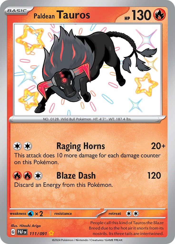 Paldean Tauros (111/091) [Scarlet & Violet: Paldean Fates] | Odin's Place