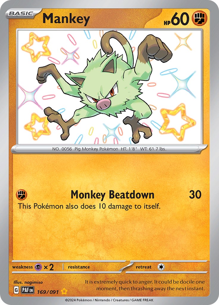 Mankey (169/091) [Scarlet & Violet: Paldean Fates] | Odin's Place