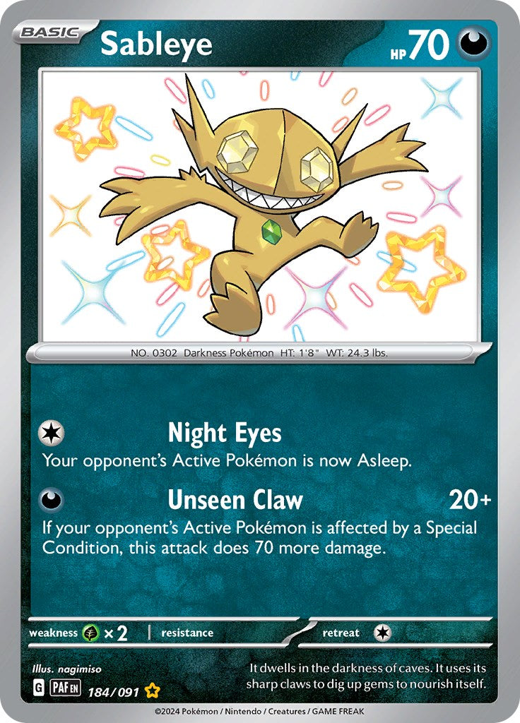 Sableye (184/091) [Scarlet & Violet: Paldean Fates] | Odin's Place
