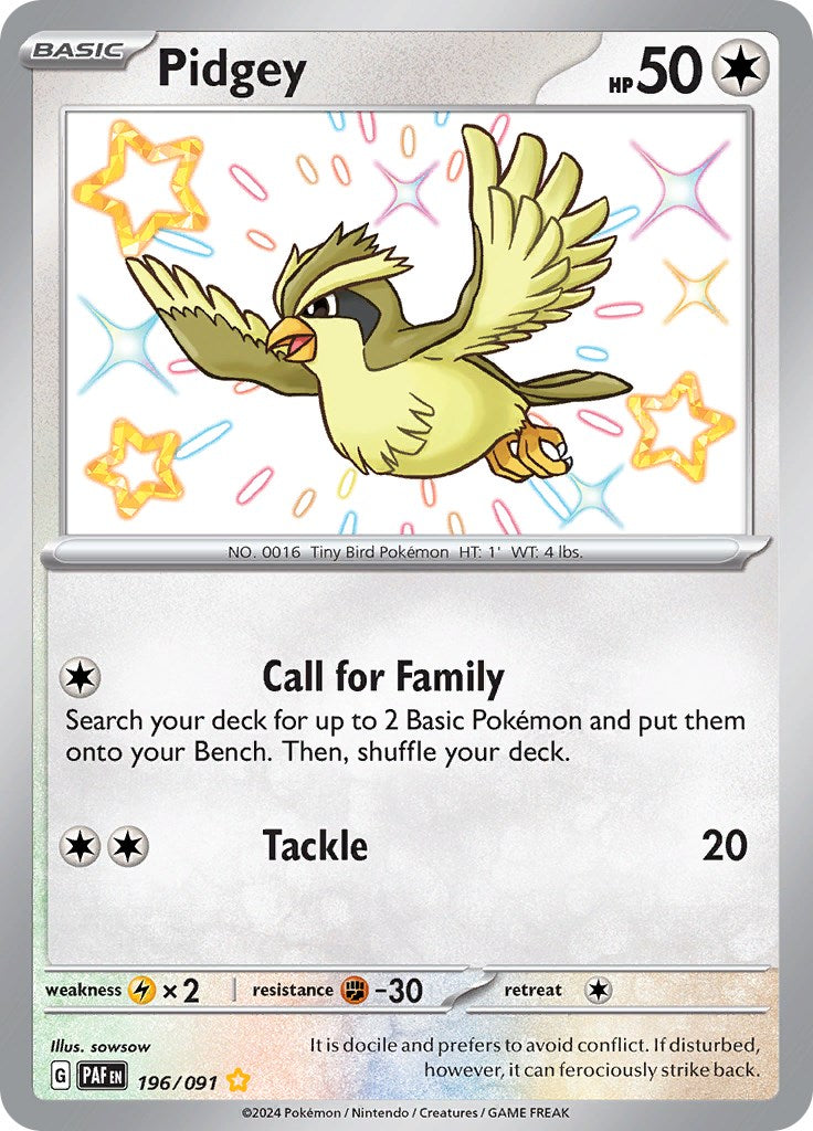 Pidgey (196/091) [Scarlet & Violet: Paldean Fates] | Odin's Place