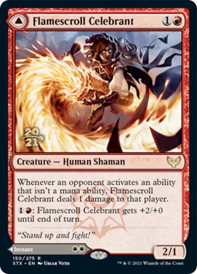 Flamescroll Celebrant // Revel in Silence [Strixhaven: School of Mages Prerelease Promos] | Odin's Place