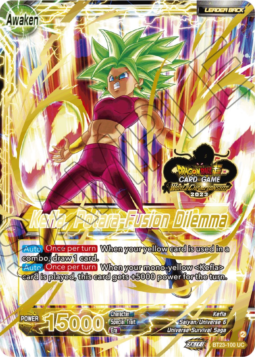 Kale & Caulifla // Kefla, Potara-Fusion Dilemma (2023 Worlds ZENKAI 06 Leader Set) (BT23-100) [Tournament Promotion Cards] | Odin's Place