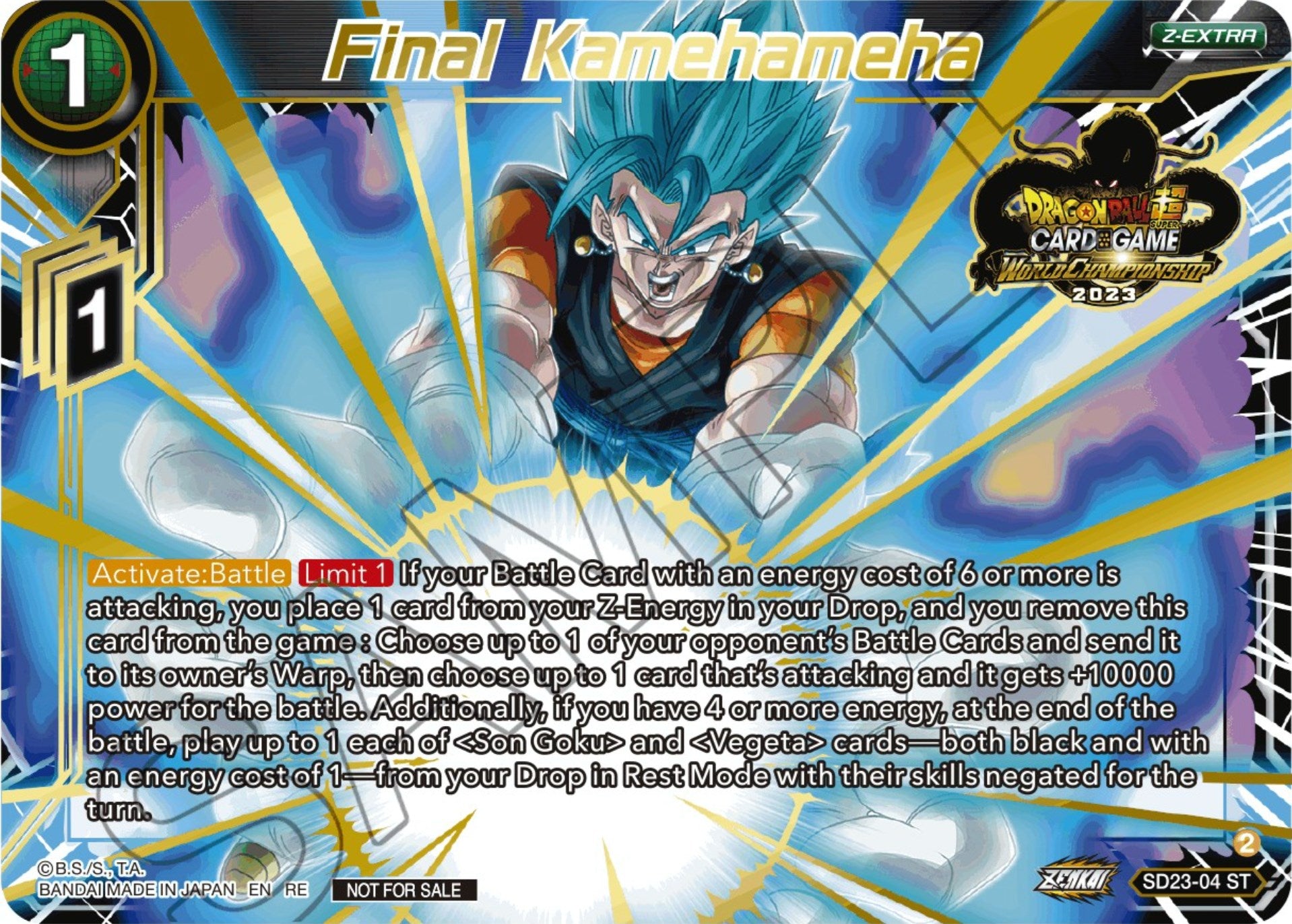Final Kamehameha (2023 World Championship Z-Extra Card Set) (SD23-04) [Tournament Promotion Cards] | Odin's Place