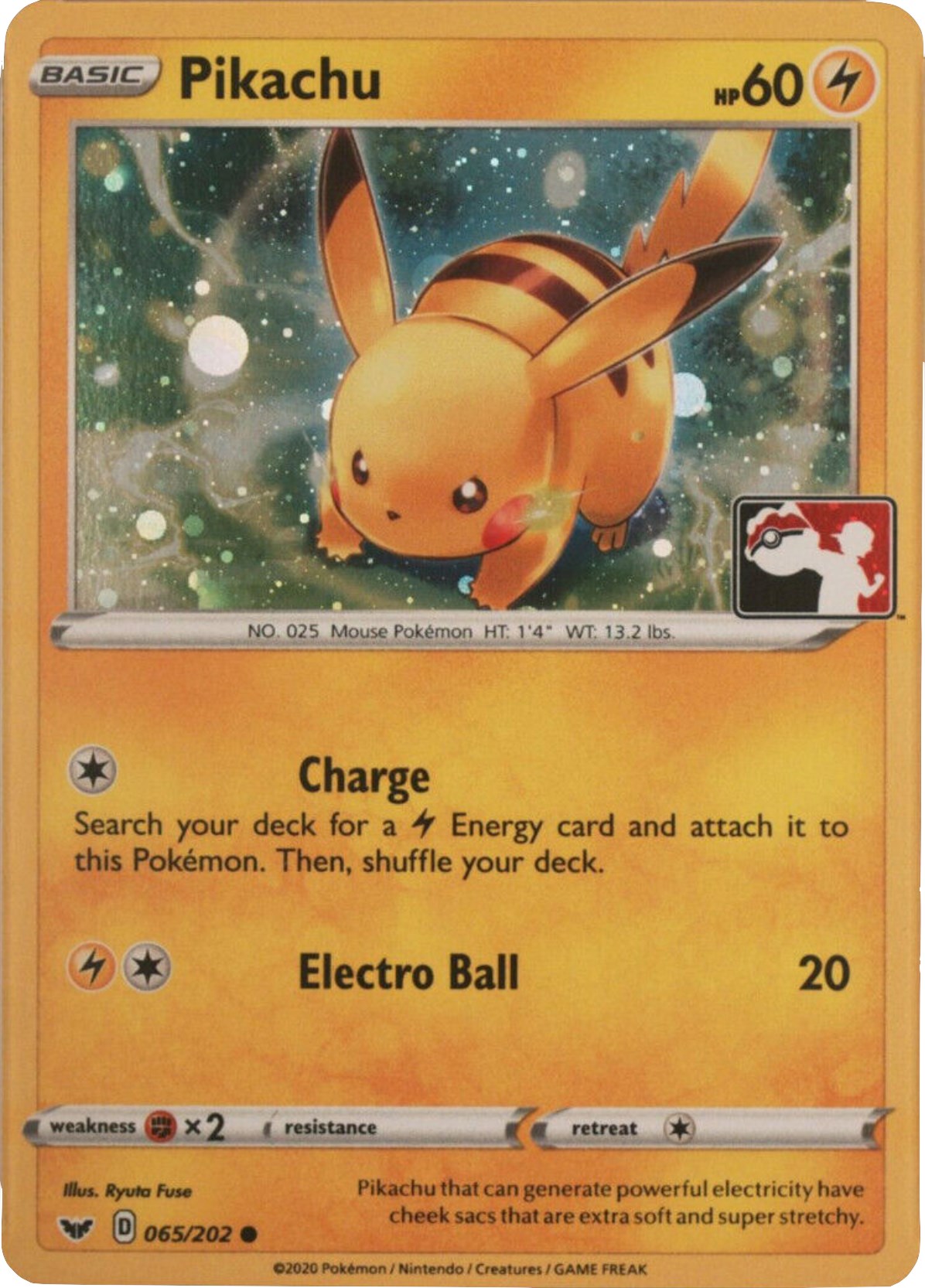 Pikachu (065/202) (Cosmos Holo) [League & Championship Cards] | Odin's Place