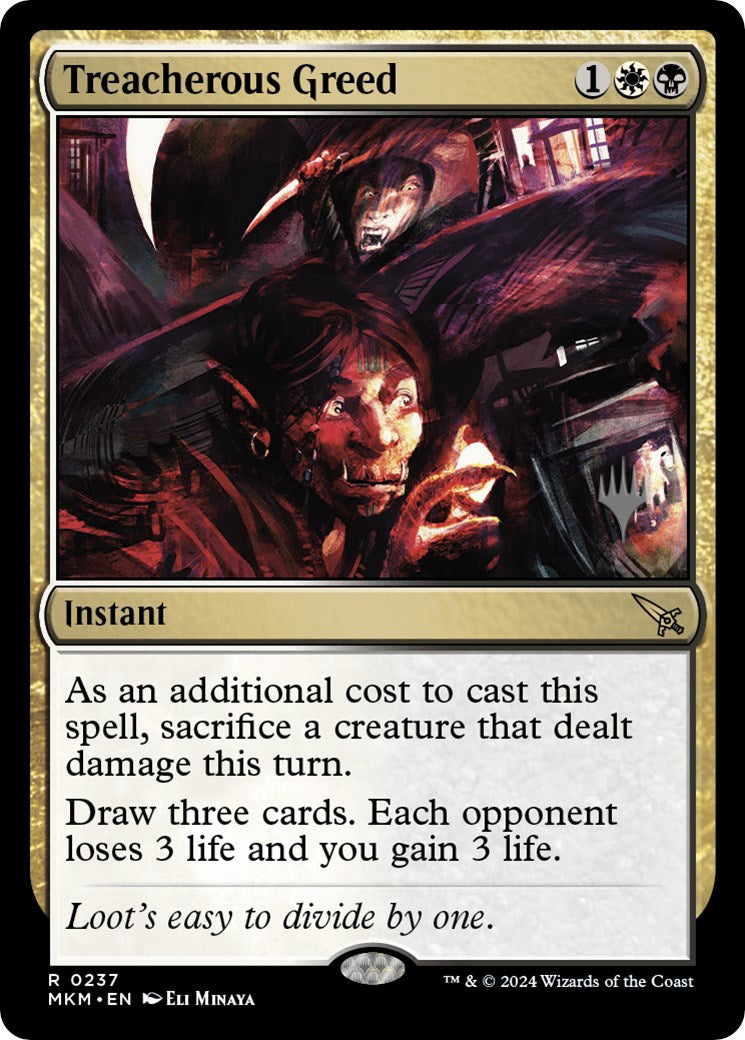 Treacherous Greed (Promo Pack) [Murders at Karlov Manor Promos] | Odin's Place