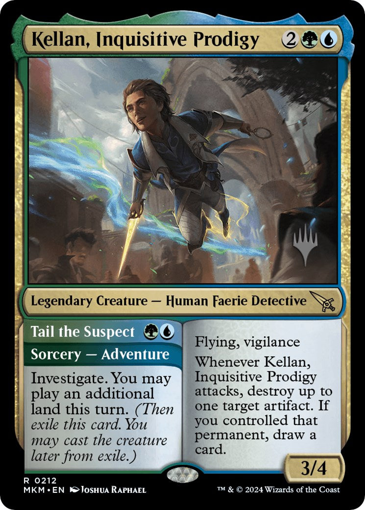 Kellan, Inquisitive Prodigy // Tail the Suspect (Promo Pack) [Murders at Karlov Manor Promos] | Odin's Place