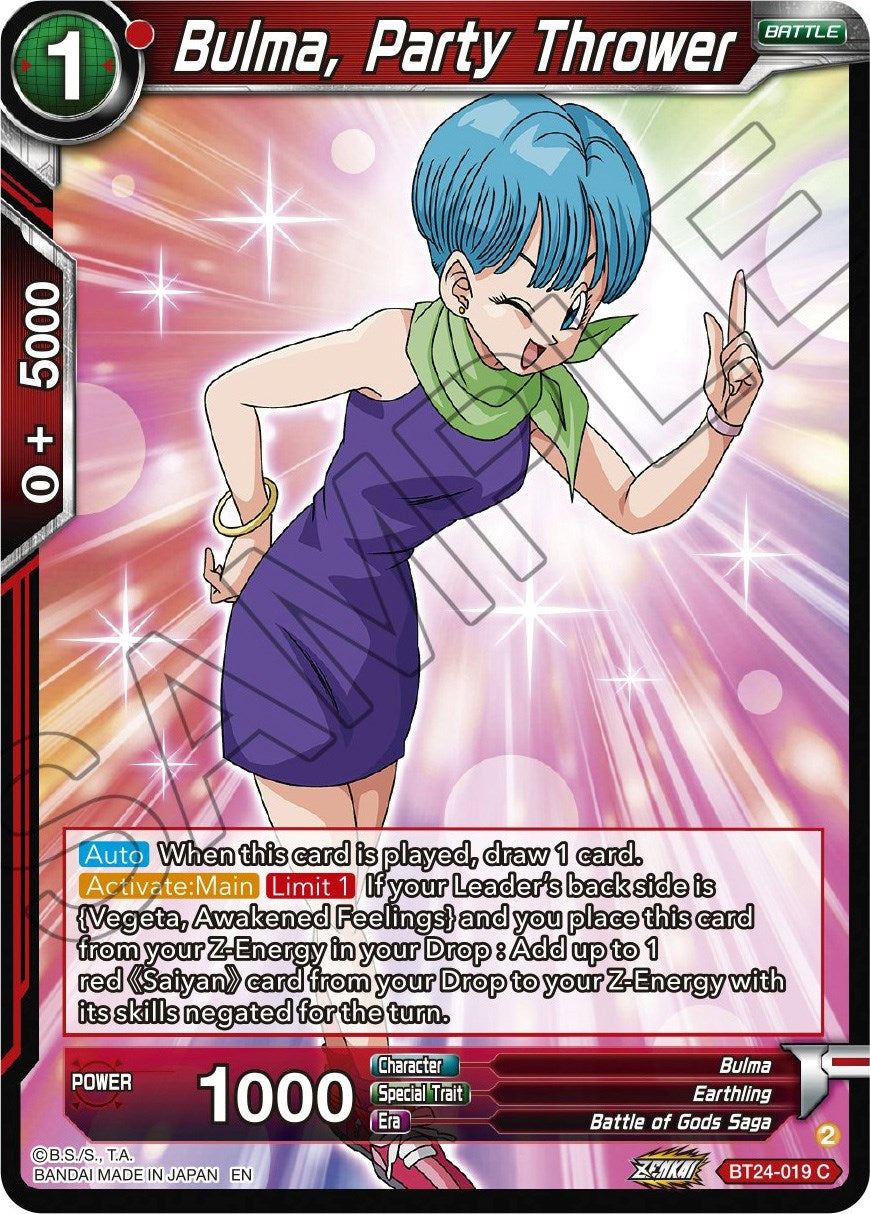 Bulma, Party Thrower (BT24-019) [Beyond Generations] | Odin's Place