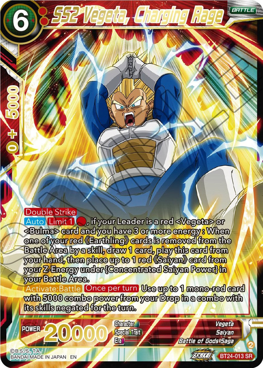 SS2 Vegeta, Charging Rage (BT24-013) [Beyond Generations] | Odin's Place