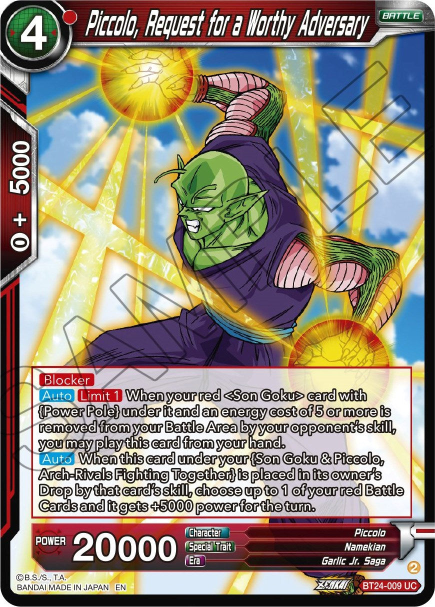 Piccolo, Request for a Worthy Adversary (BT24-009) [Beyond Generations] | Odin's Place