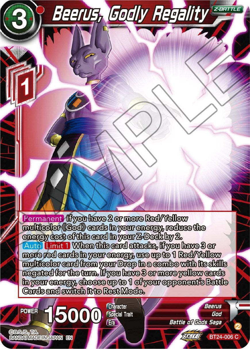 Beerus, Godly Regality (BT24-006) [Beyond Generations] | Odin's Place