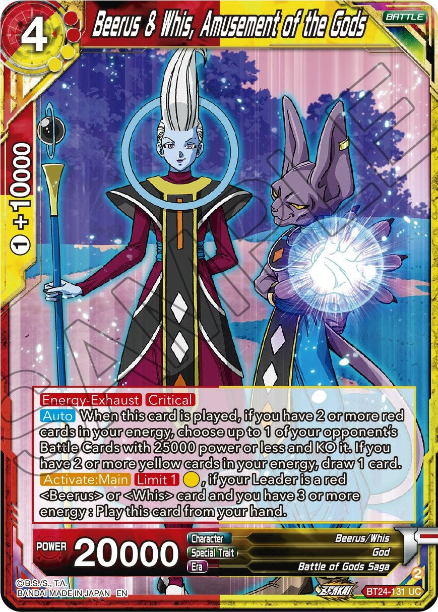 Beerus & Whis, Amusement of the Gods (BT24-131) [Beyond Generations] | Odin's Place