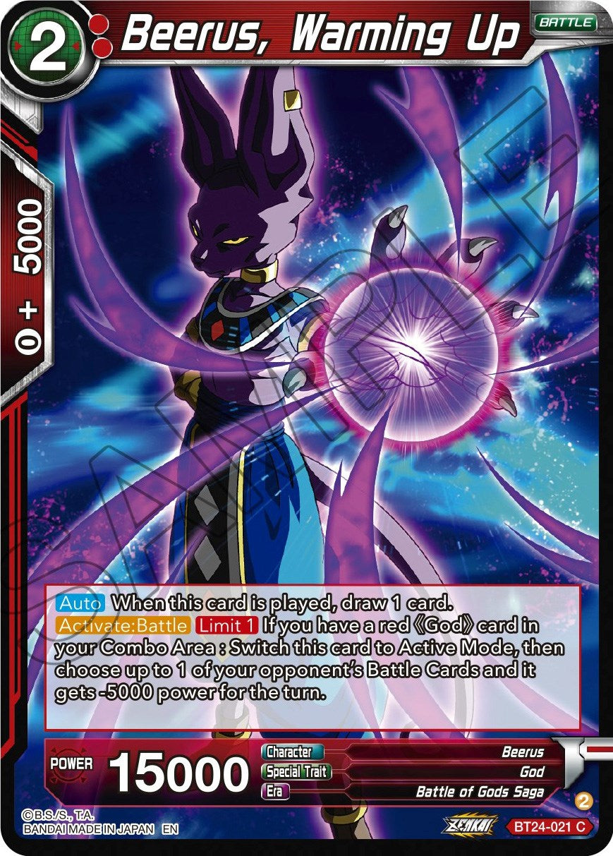Beerus, Warming Up (BT24-021) [Beyond Generations] | Odin's Place