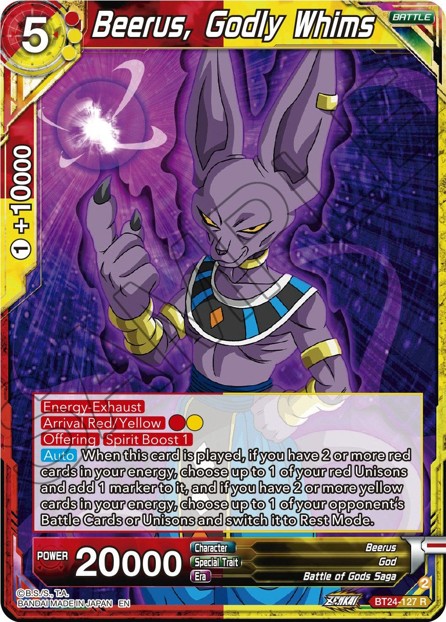 Beerus, Godly Whims (BT24-127) [Beyond Generations] | Odin's Place