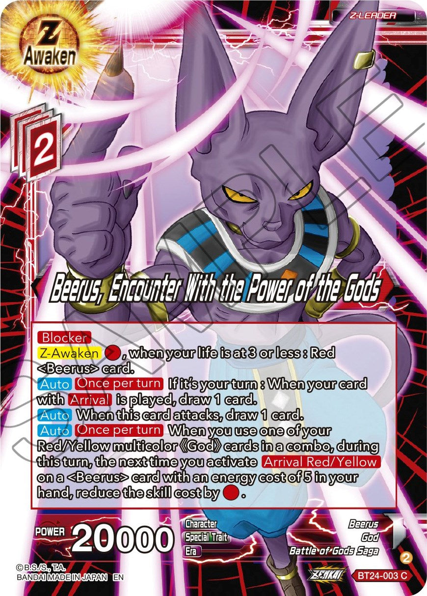 Beerus, Encounter With the Power of the Gods (BT24-003) [Beyond Generations] | Odin's Place