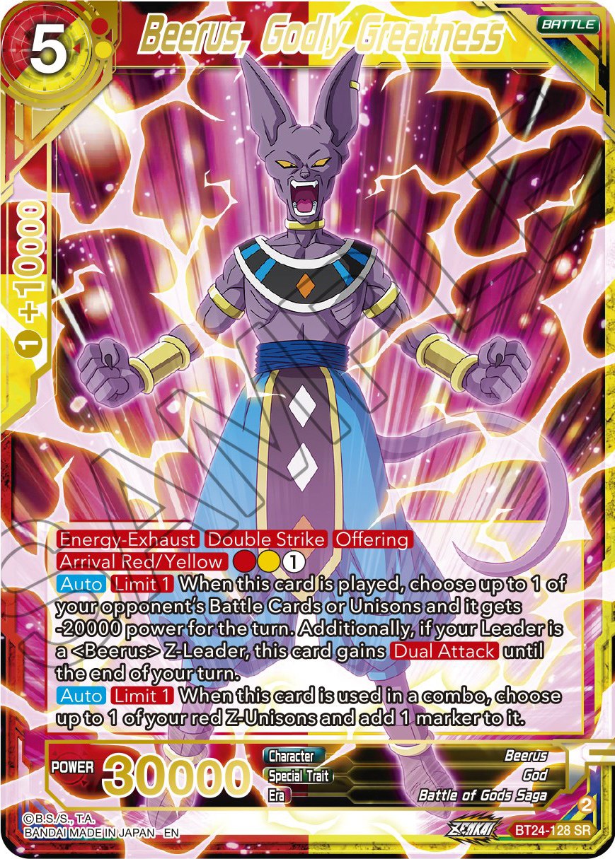 Beerus, Godly Greatness (BT24-128) [Beyond Generations] | Odin's Place