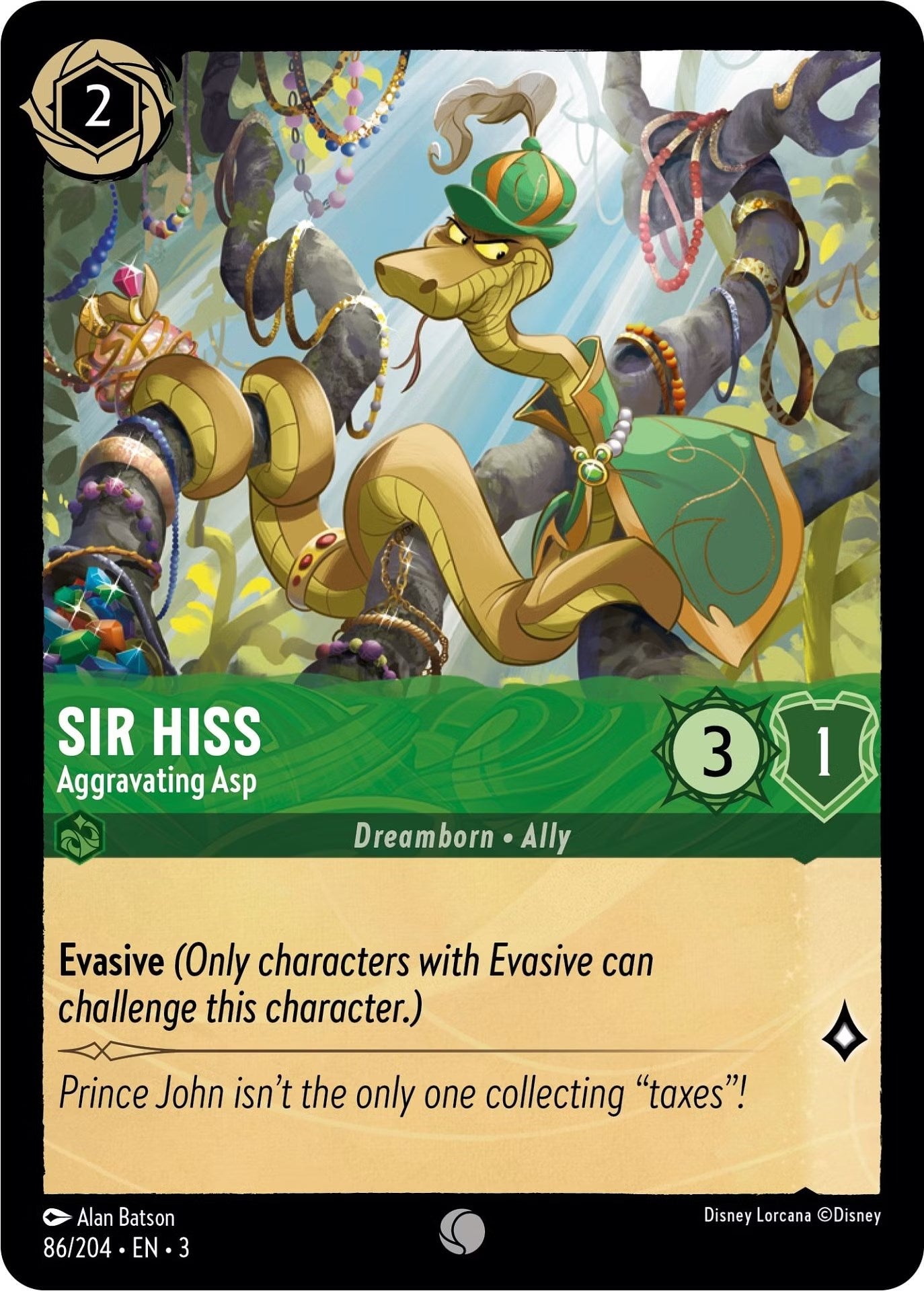Sir Hiss - Aggravating Asp (86/204) [Into the Inklands] | Odin's Place