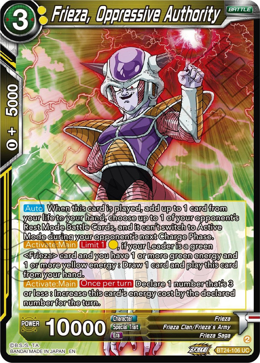 Frieza, Oppressive Authority (BT24-106) [Beyond Generations] | Odin's Place