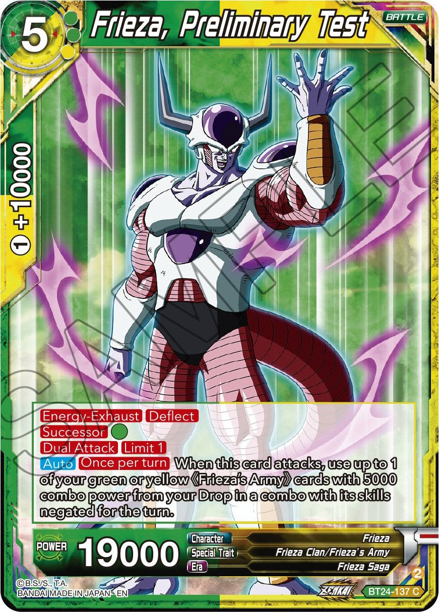 Frieza, Preliminary Test (BT24-137) [Beyond Generations] | Odin's Place
