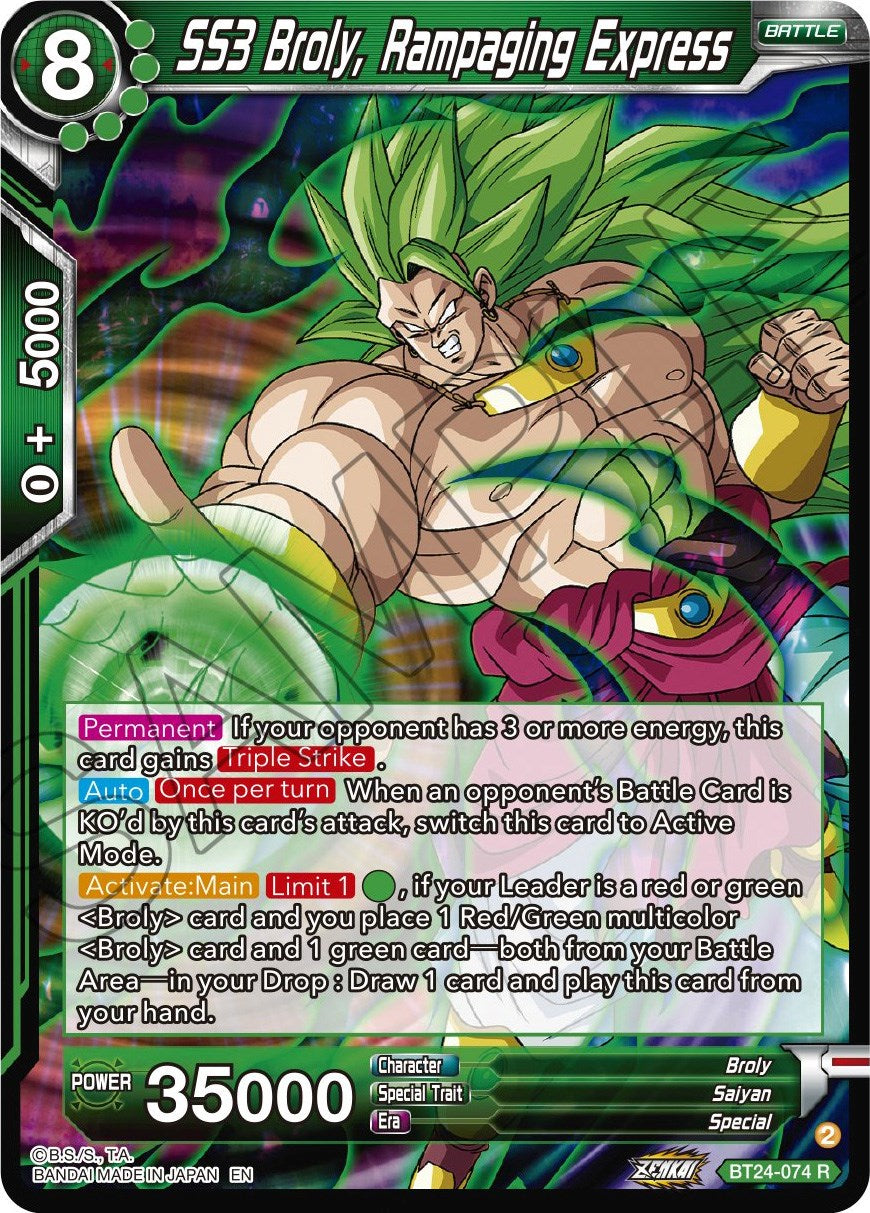 SS3 Broly, Rampaging Express (BT24-074) [Beyond Generations] | Odin's Place