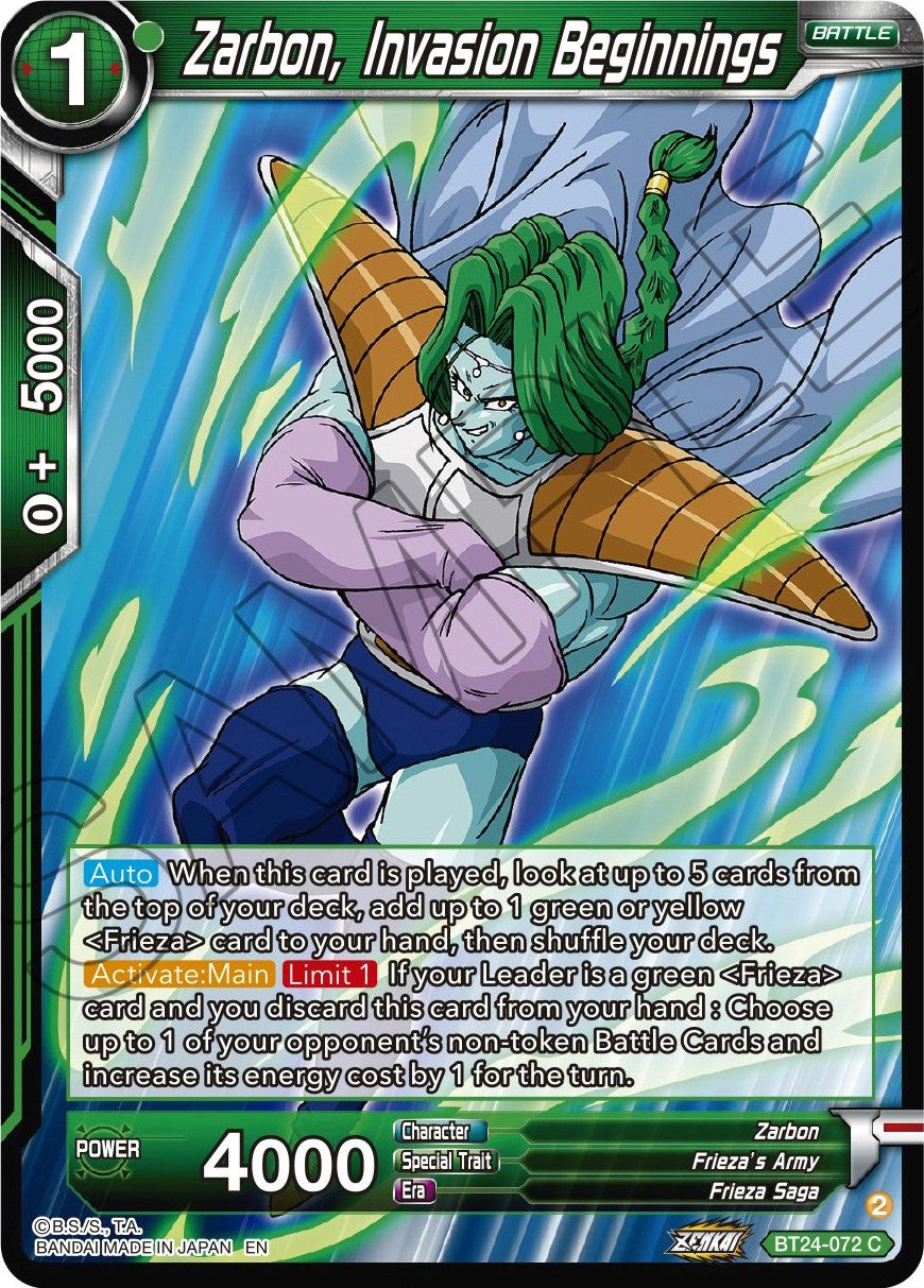 Zarbon, Invasion Beginnings (BT24-072) [Beyond Generations] | Odin's Place