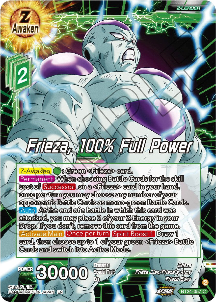 Frieza, 100% Full Power (BT24-057) [Beyond Generations] | Odin's Place